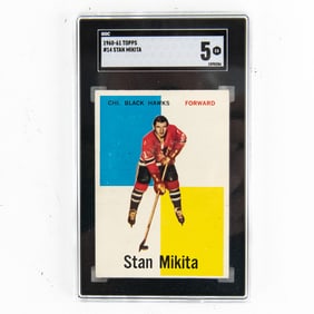 1960-1961 Topps Stan Mikita Rookie Card SGC 5