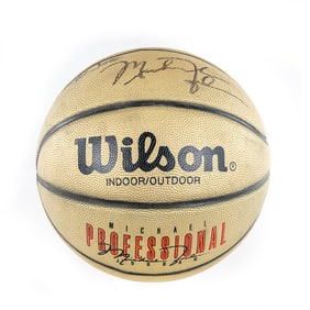 Autographed Michael Jordan Wilson Basketball