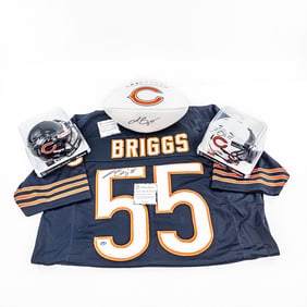 Lance Briggs Signed Football Jersey Mini Helmets