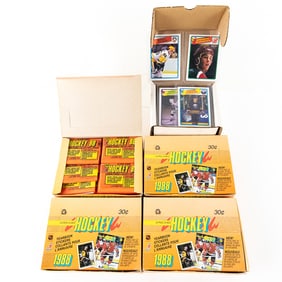 88-89 OPC Set & (4) 1988 NHL OPC Yearbook Wax Box