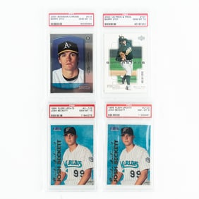 (4) Josh Beckett & Barry Zito PSA Rookie Cards