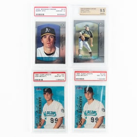 (4) Josh Beckett & Barry Zito PSA Rookie Cards