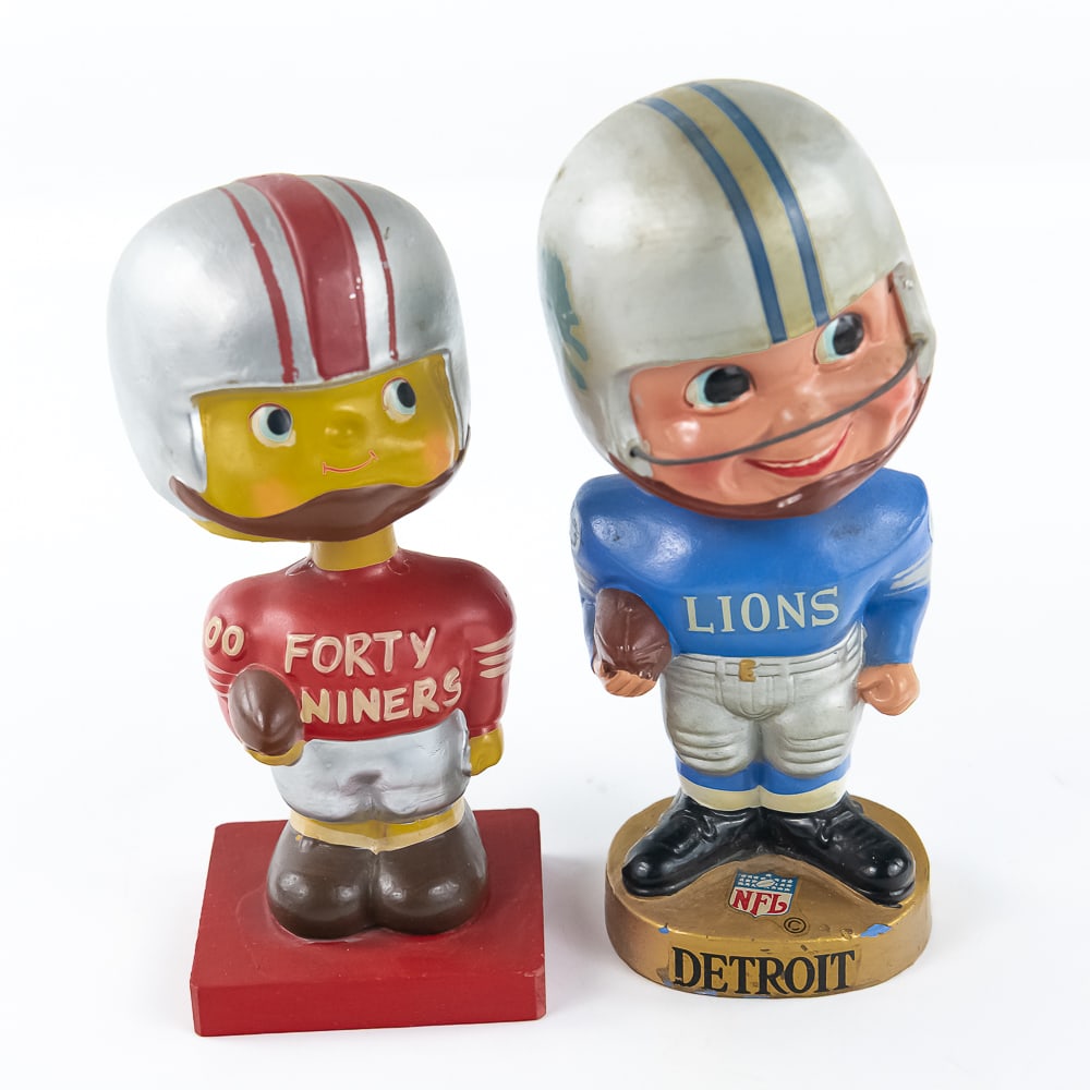 1960s Detroit Lions & SF 49ers NFL Bobbleheads (1 of 14)
