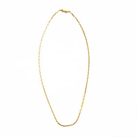 Vintage 18" 14k Yellow Gold Box Chain Necklace