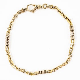 Ladies 7" 14K White on Yellow Gold Bracelet