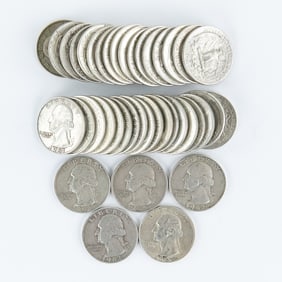(40) Assorted 1960-1964 Washington Silver Quarters