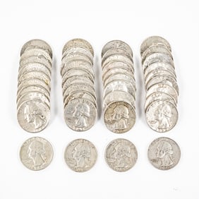 (40) Assorted 1960-1964 Washington Silver Quarters