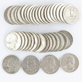 (40) Assorted 1960-1964 Washington Silver Quarters