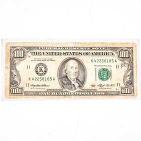 1993 $100 Dollar Federal Reserve Note