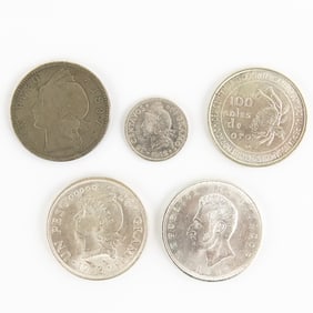 1987-A & BU 1952 Dominican Silver Un Pesos & More