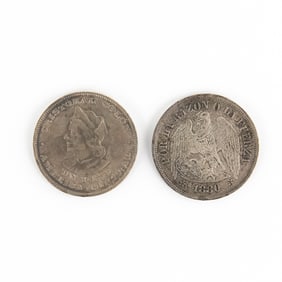 1880 Republica de Chile & 1904 Salvador Un Pesos