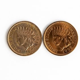 Unc. Toned 1892 & BU 1893 Indian Head Cents 1C