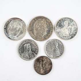 1844-A France 5 Franc 1953-B Swizerland 5 Franc ++