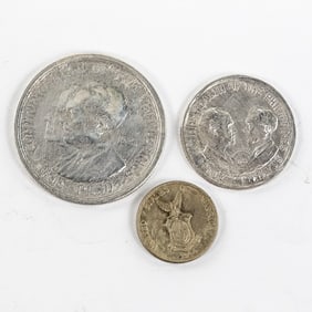 1936 Philippines 1 Peso & 50 Centavos Silver Coins