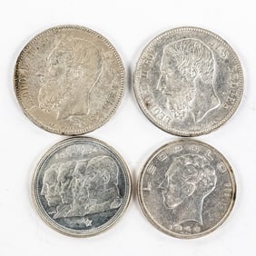 1870 & 1874 Belgium 5 Franc Silver Coins & More