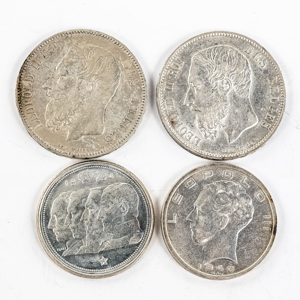 1870 & 1874 Belgium 5 Franc Silver Coins & More (1 of 5)