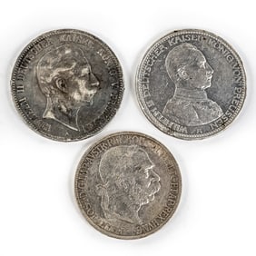 19 Austria 5 Corona 1907 & 1914 Prussia 5 Mark ++