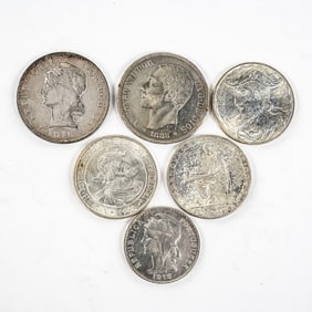 1885 Spain Alfonso 5 Pesetas '13 & 16 Portugal 50C