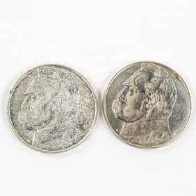 AU 1934 & Unc 1939 Poland 10 Zlotych Silver Coins
