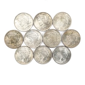 (10) 1922-1926 XF-AU Morgan Silver Dollars $1
