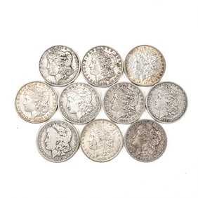 (10) Assorted 1878-1902 Morgan Silver Dollars $1