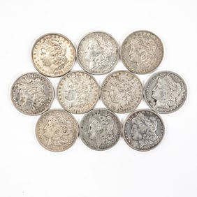 (10) 1880-1921 Morgan Silver Dollars $1