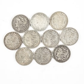 (10) Assorted 1884-1921 Morgan Silver Dollars $1