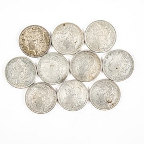 (10) 1896 & 1921 Morgan Silver Dollars $1