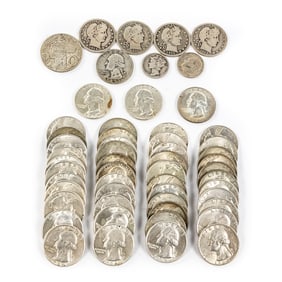 (52) Assorted Silver Quarters (2) Silver Dimes ++