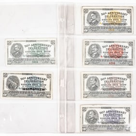 1933 Ringling Bros 50th Ann Script WI100 5C-$1 Set