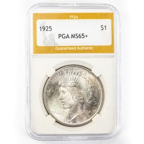 1925 Peace Silver Dollar $1 PGA MS 65+