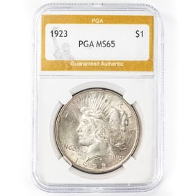 1923 Peace Silver Dollar $1 PGA MS 65