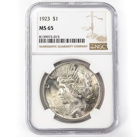 1923 Peace Silver Dollar $1 NGC MS 65