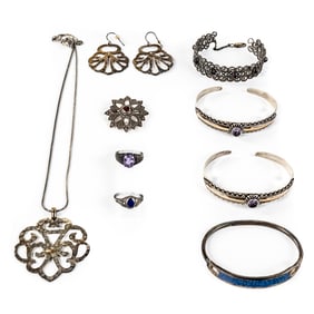 Collection of Ladies Sterling Silver Jewelry