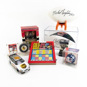 Michael Singletary & Robbie Gould Auto Footballs +