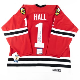NHL HOF Glenn Hall Autographed CCM Jersey PSA