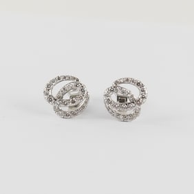Jose Hess 18K White Gold Diamond Loop Earrings