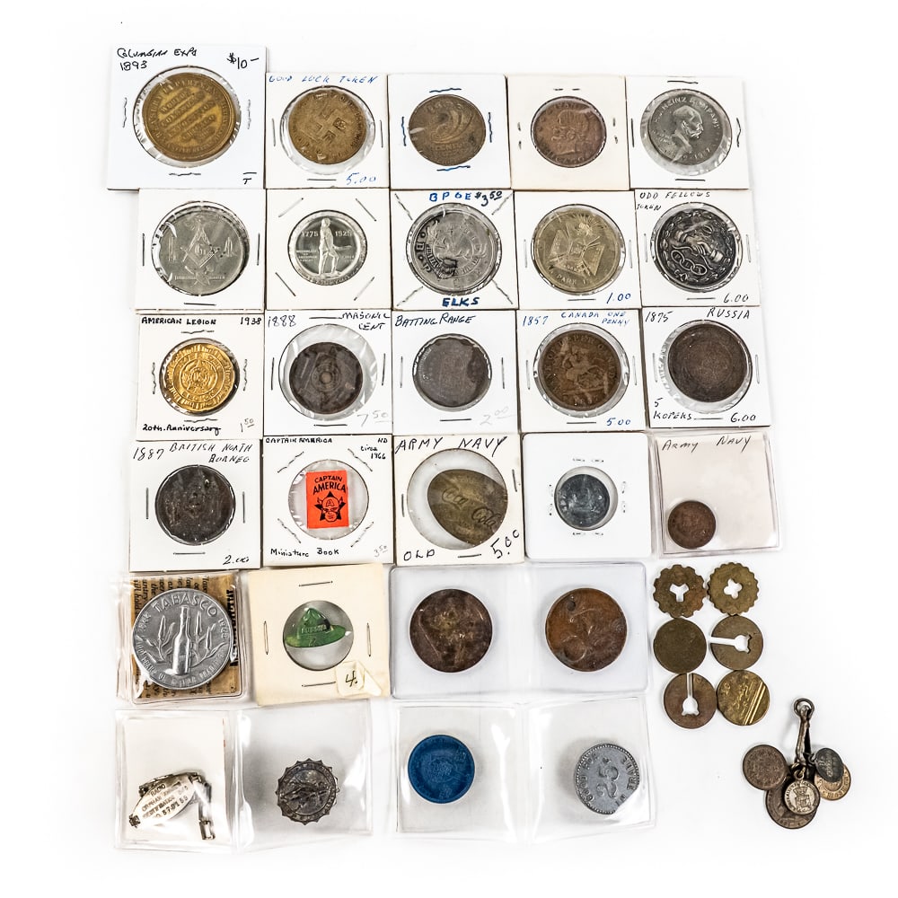 Masonic, Elk BPOE, Good Luck Tokens & World Coins (1 of 10)
