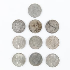 (10) BETTER DATE Peace Silver Dollars $1 ++