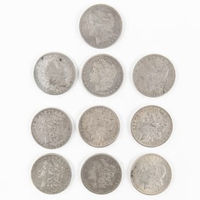 (10) 1880-1921 Morgan Silver Dollars $1