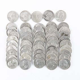 (50) Assorted Washington 90% Silver Quarters 25C