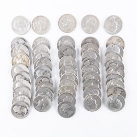(50) Assorted Washington 90% Silver Quarters 25C