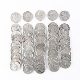 (50) Assorted Washington 90% Silver Quarters 25C