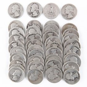 (40) Assorted Washington 90% Silver Quarters 25C
