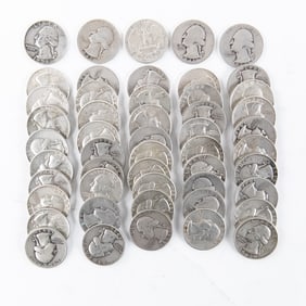 (50) Assorted Washington 90% Silver Quarters 25C