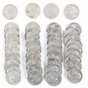 (40) Assorted 50s-64 Washington Silver Quarters