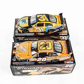 Tony Steward & Jeff Burton Autographed Diecast