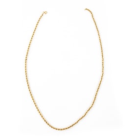 20" 14K Yellow Gold Rope Necklace (Broken READ)