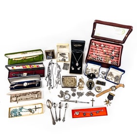 Assortment of 10K Sterling & Costume Jewelry