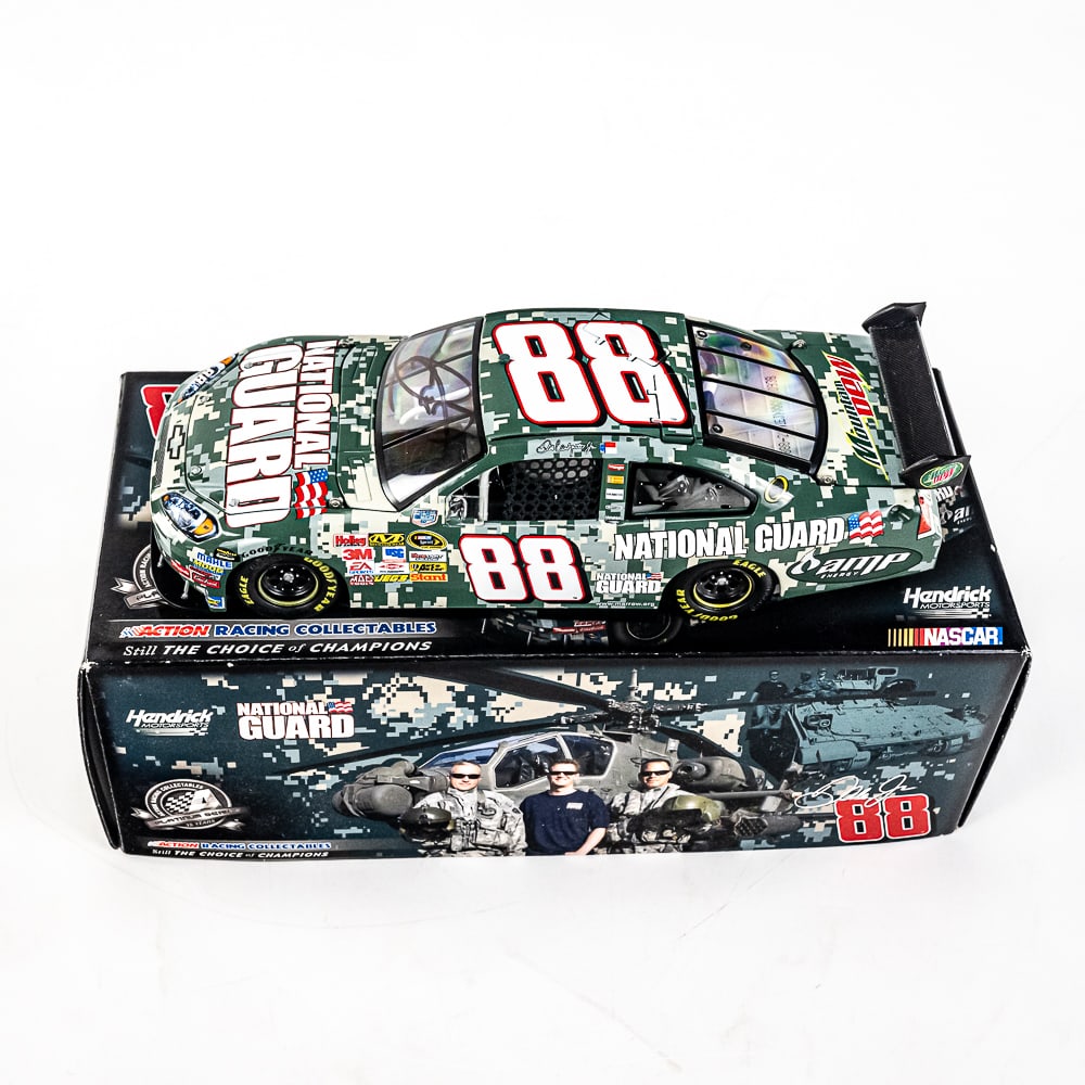 Earndardt Jr Autographed Digital Camo Diecast: NASCAR! Dale Earnhardt Jr autographed #88 National Guard Digital Camo 2008 Impala SS LE1/30,126 Action 1/24 collector diecast car. Very good overall condition, still showcased inside original packagin
